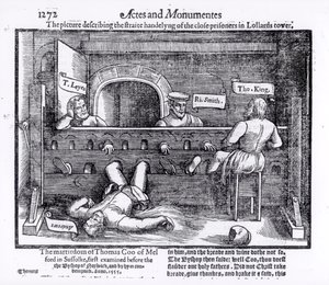 Prisioneiros na Torre dos Lollards, de &39;Atos e Monumentos&39; de John Foxe (1516-87) 1563 de English School